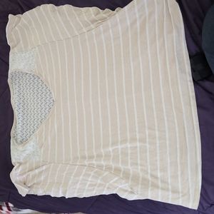 22/24 cream and white striped shirt with winged sleeves